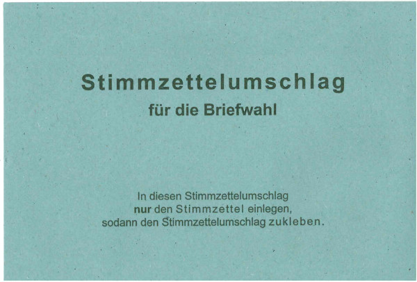 Muster-Briefumschlag der Stadt Stuttgart für die Landtagswahl 2021 in Baden-Württemberg