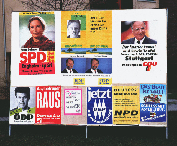 Wahlplakate zur Landtagswahl 1992. Foto: LMZ BW, 003098